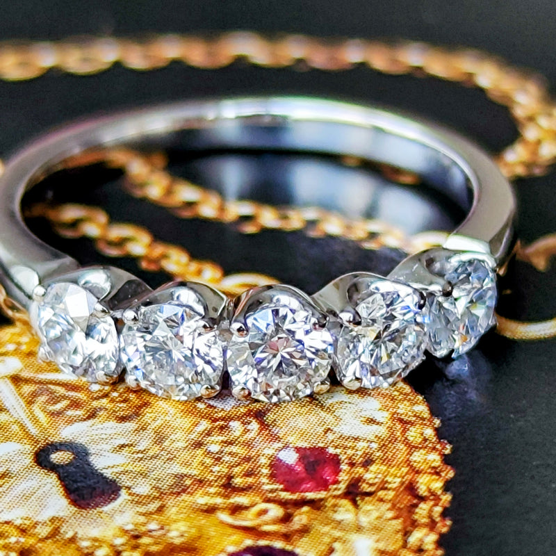 MIKIMOTO ミキモト 天然ダイヤモンド 0.74ct ハーフエタニティリング