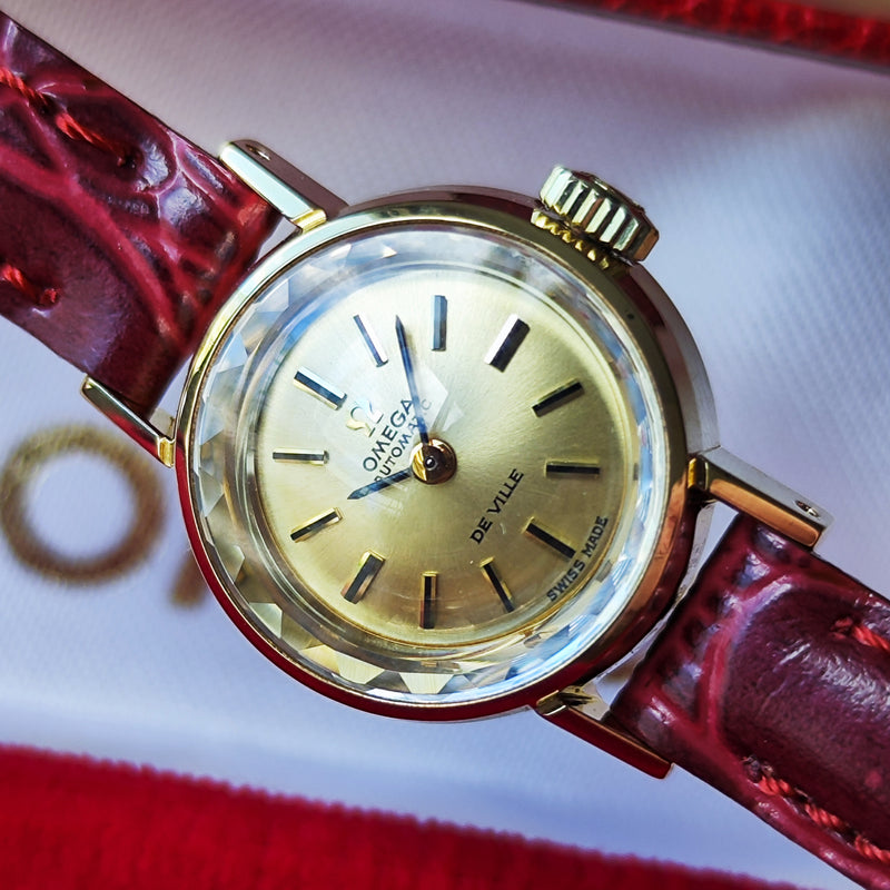 【OH済み 自動巻き】OMEGA  オメガ デビル カットガラス ゴールド