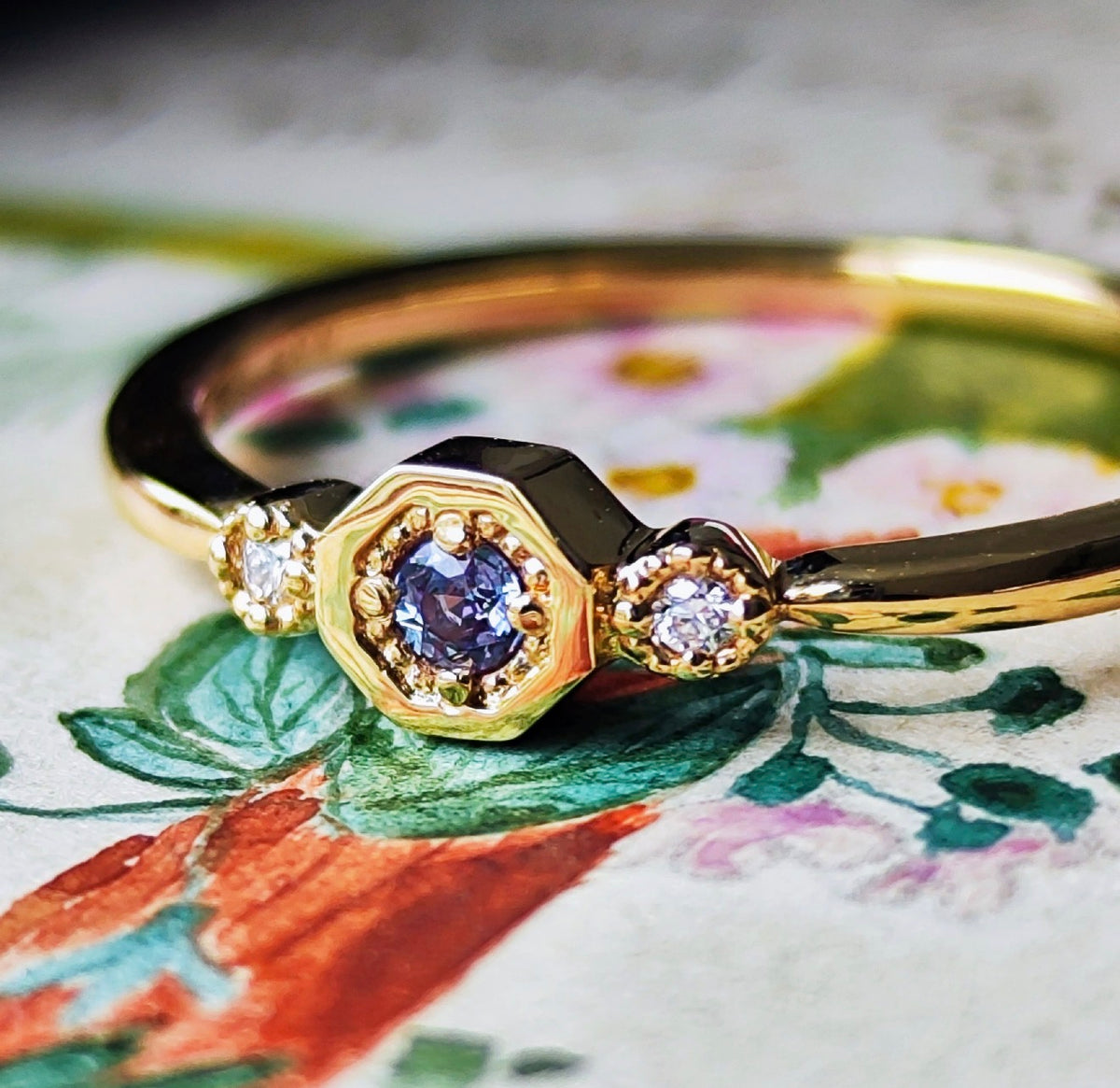 天然アレキサンドライト 天然ダイヤモンド リング – Mico宝飾店