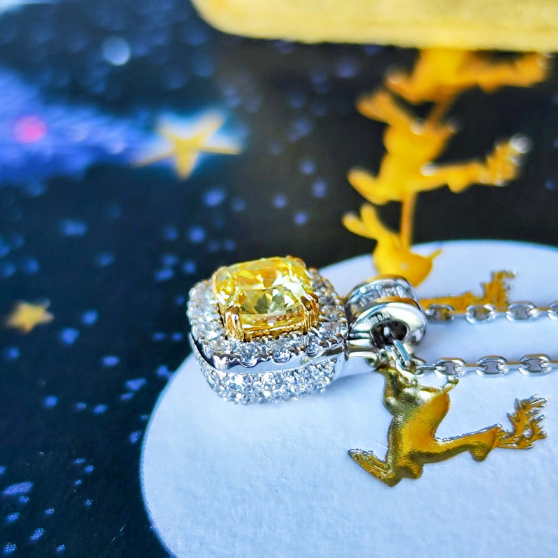 【イエローダイヤ】FANCY INTENSE YELLOW 0.60ct VVS-1 ネックレス GIA