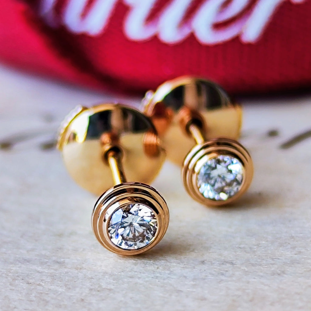 Cartier カルティエ ダムール ピアス SM 18金PG