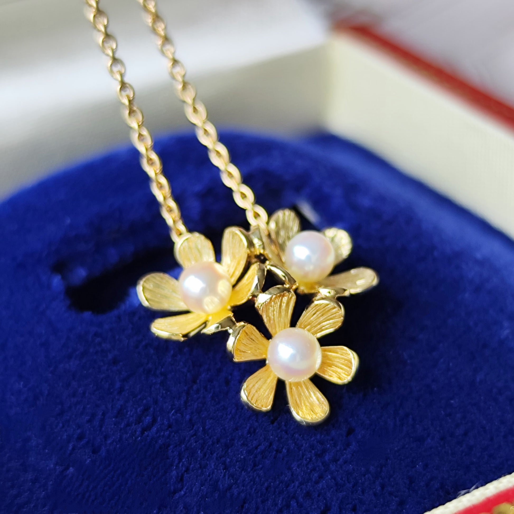 MIKIMOTO ミキモト フラワーモチーフ あこやベビーパール ネックレス