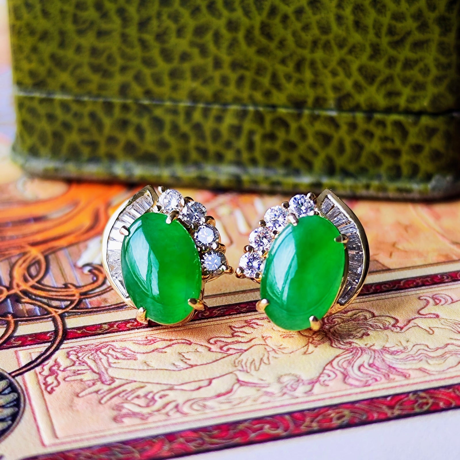 天然翡翠 天然ダイヤモンド ピアス – Mico宝飾店