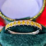 【イエローダイヤ】天然ダイヤモンド ハーフエタニティリング