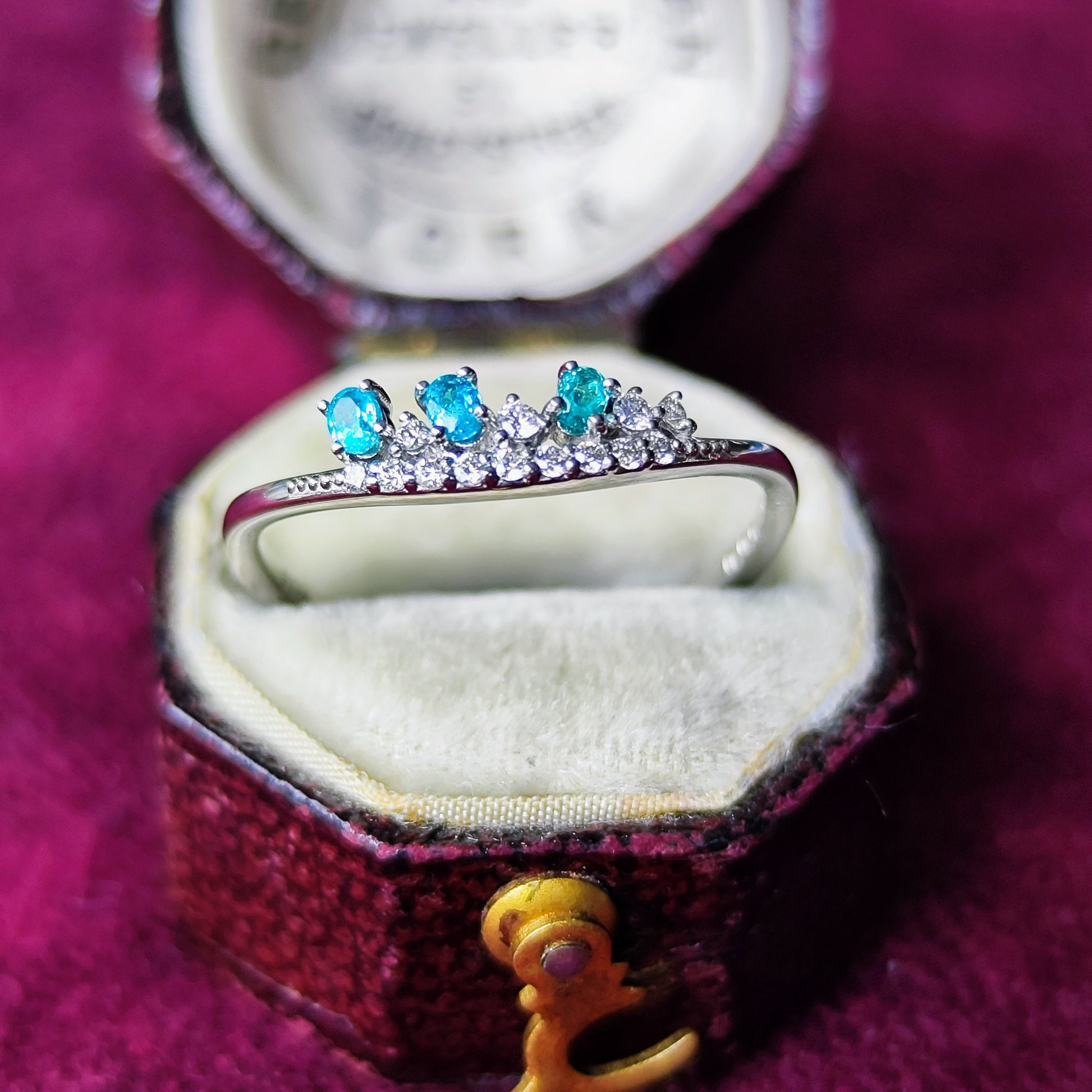 天然パライバトルマリン 天然ダイヤモンド リング