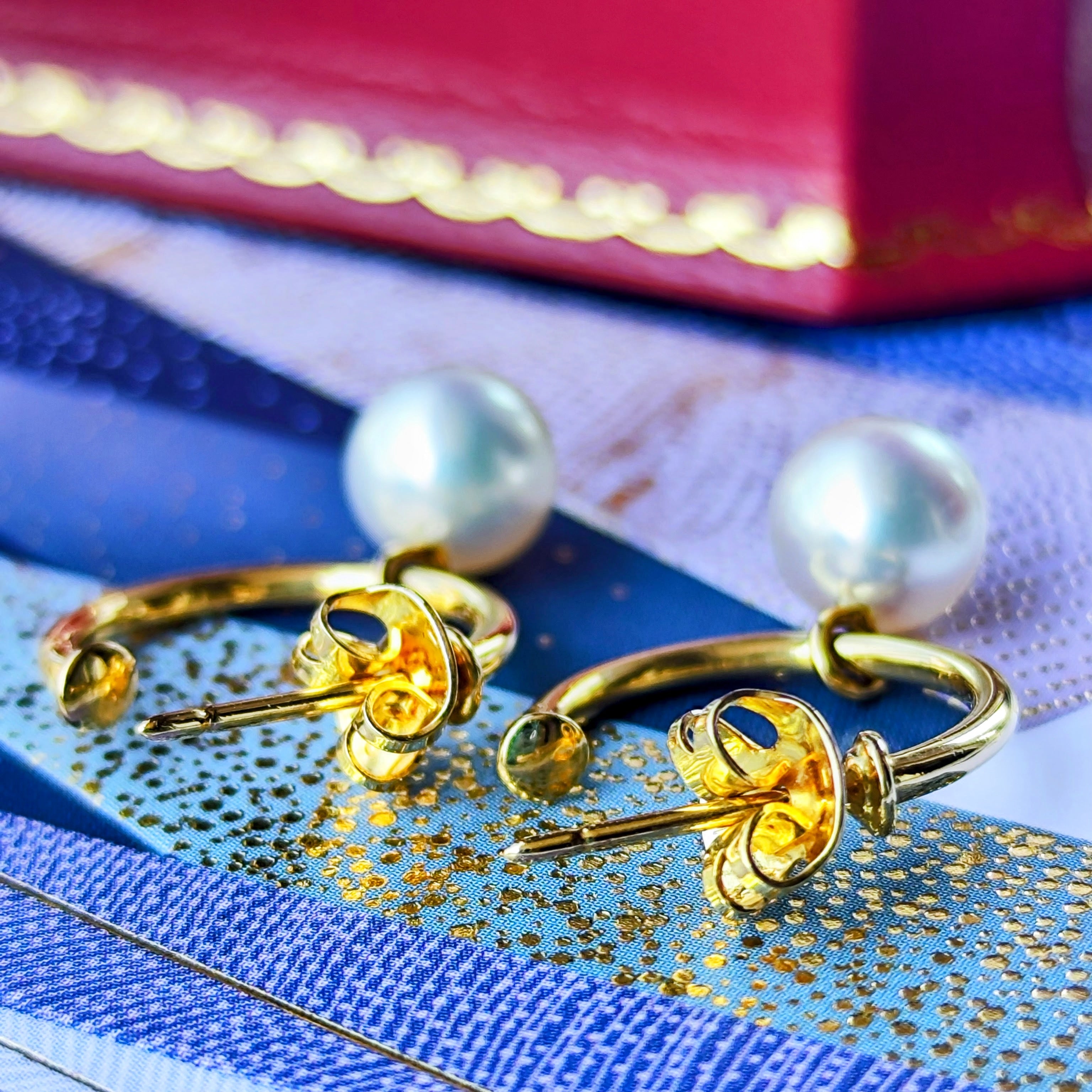 ミキモト　フープピアス k18 パールピアス　あこや真珠　美品 MIKIMOTO ミキモト あこや真珠 18金フープピアス – Mico宝飾店