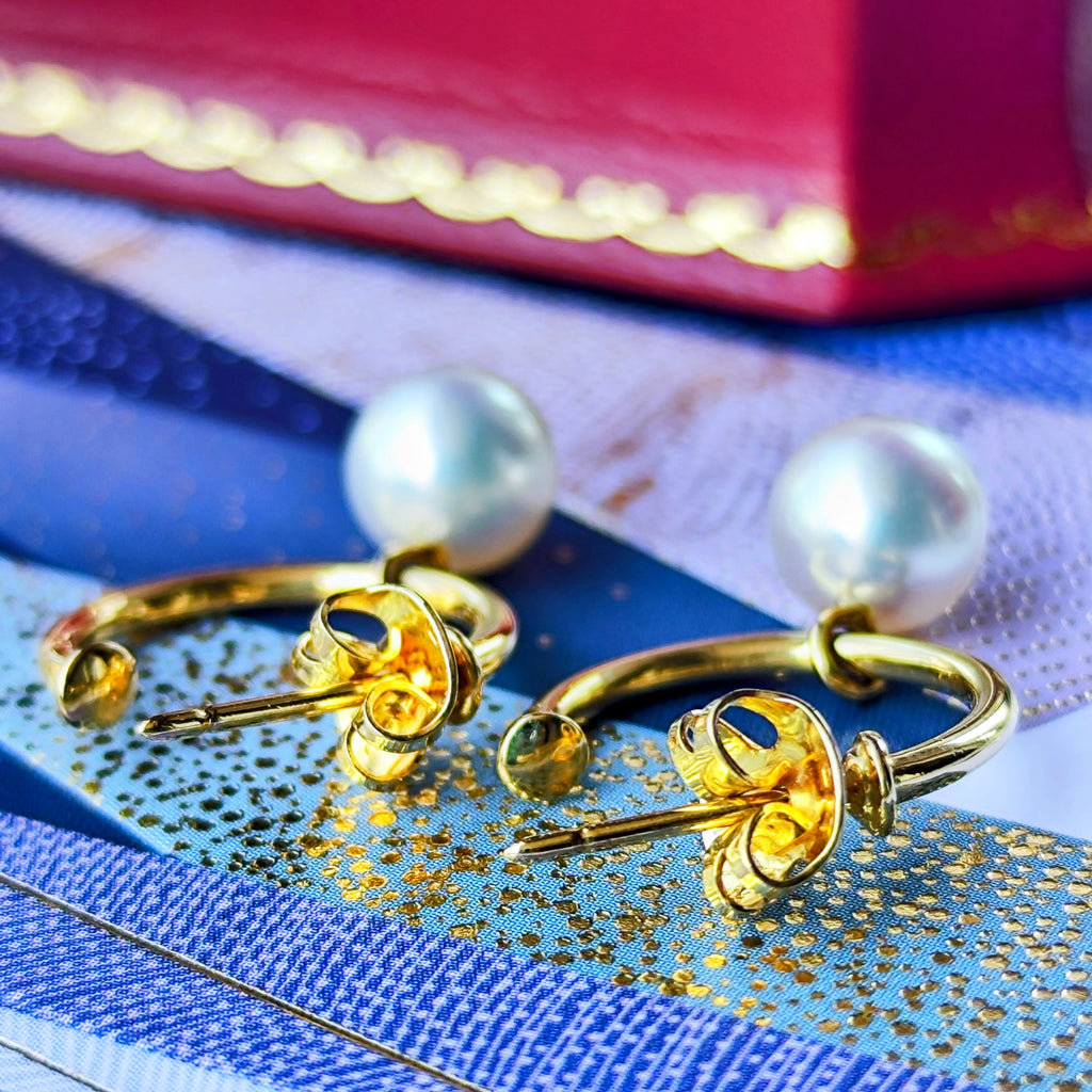 MIKIMOTO ミキモト あこや真珠 18金フープピアス