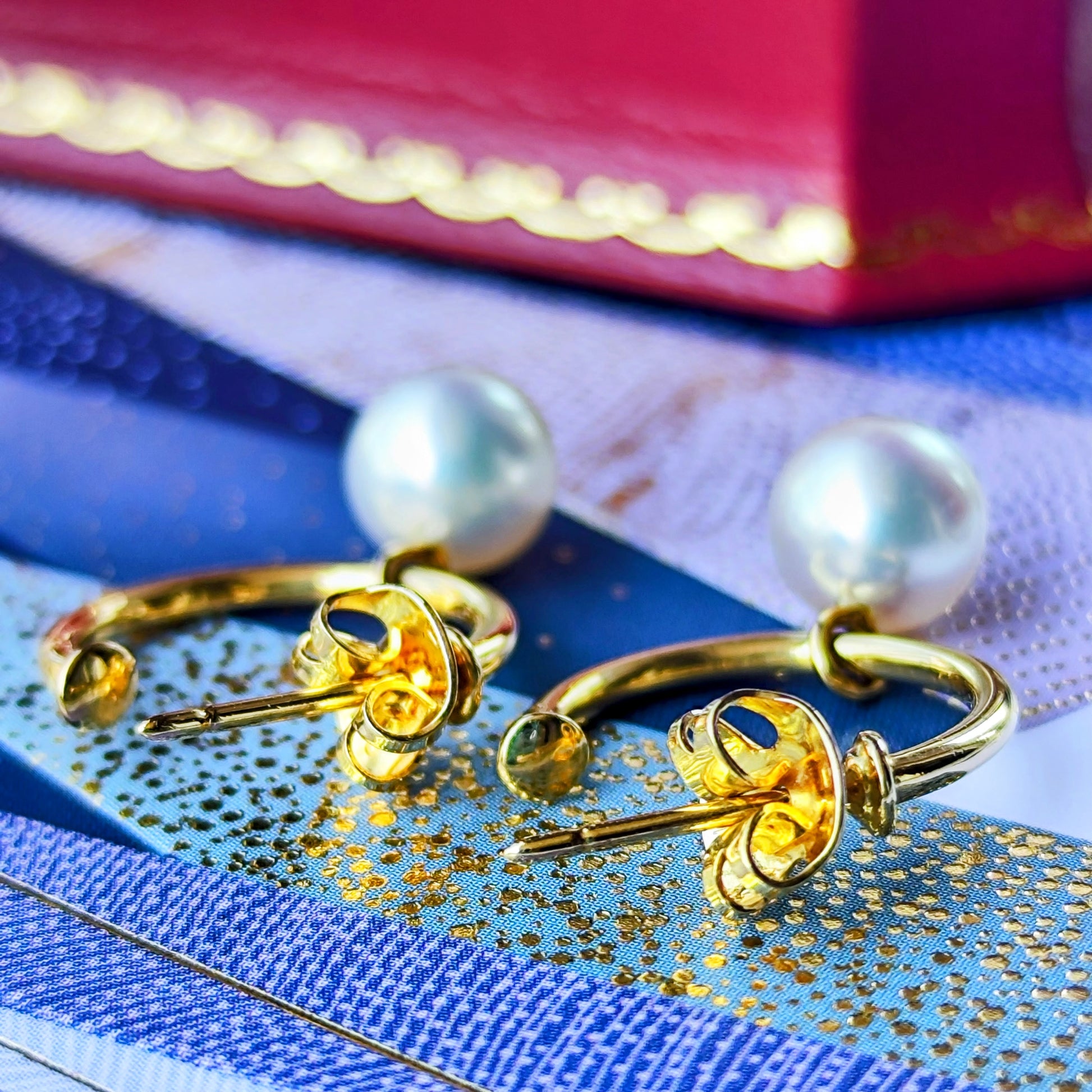 MIKIMOTO ミキモト あこや真珠 18金フープピアス