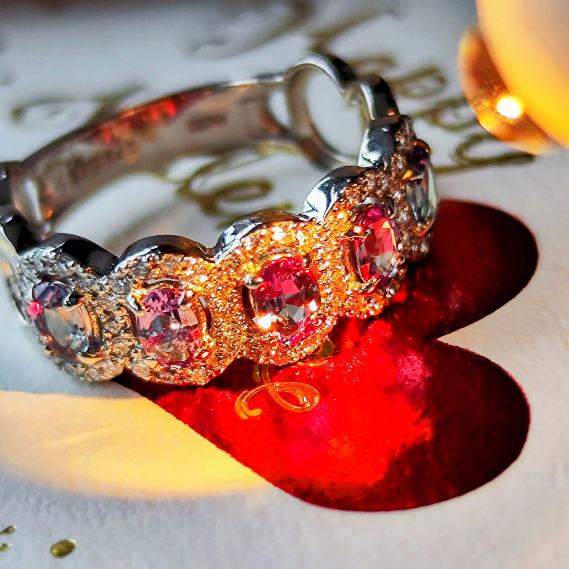 天然アレキサンドライト 0.75ct 天然ダイヤモンド プラチナリング
