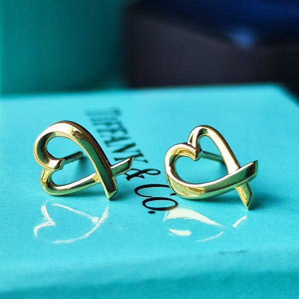 TIFFANY&Co ティファニー ラビングハート 18金YG ピアス