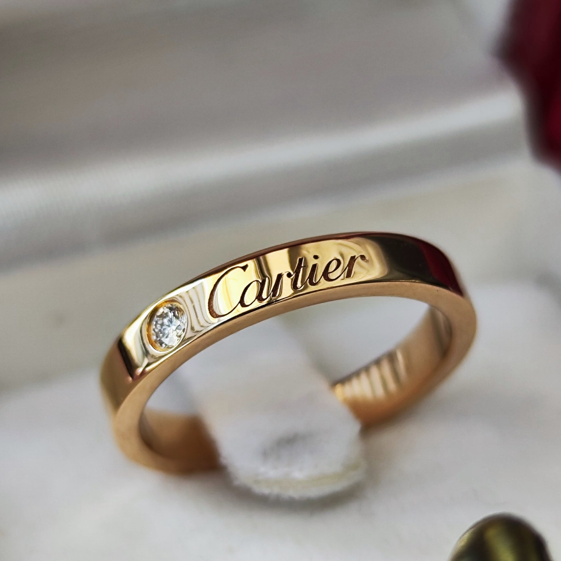 Cartier カルティエ Cドゥ ダイヤモンド リング 18金PG 50