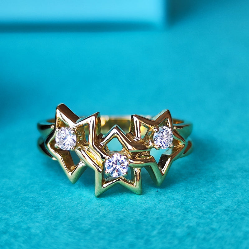TIFFANY&Co ティファニー トリプルスター ダイヤモンドリング 18金YG 11号
