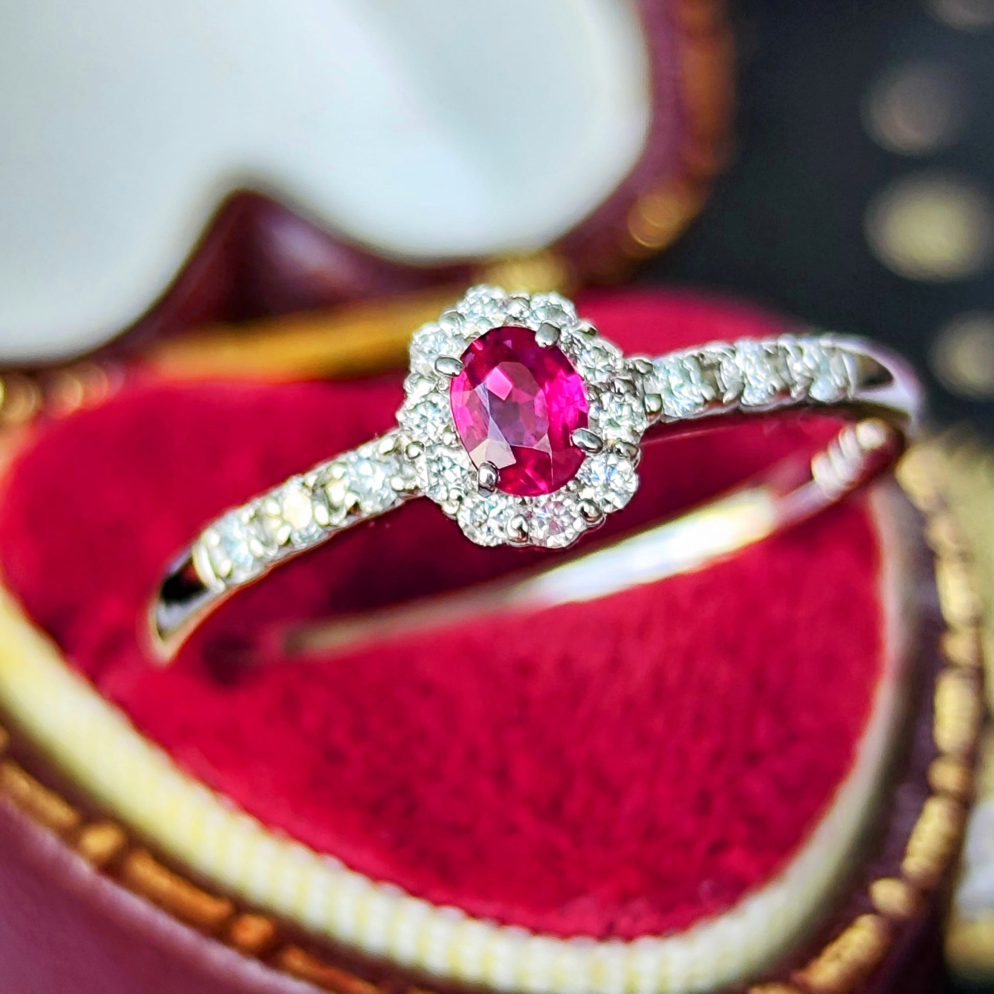 天然ルビー 天然ダイヤモンド プラチナリング