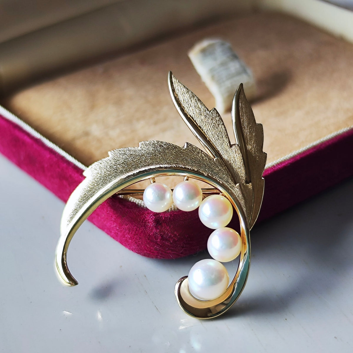 【オールドミキモト 】MIKIMOTO ミキモト あこや真珠 14金 ブローチ ④