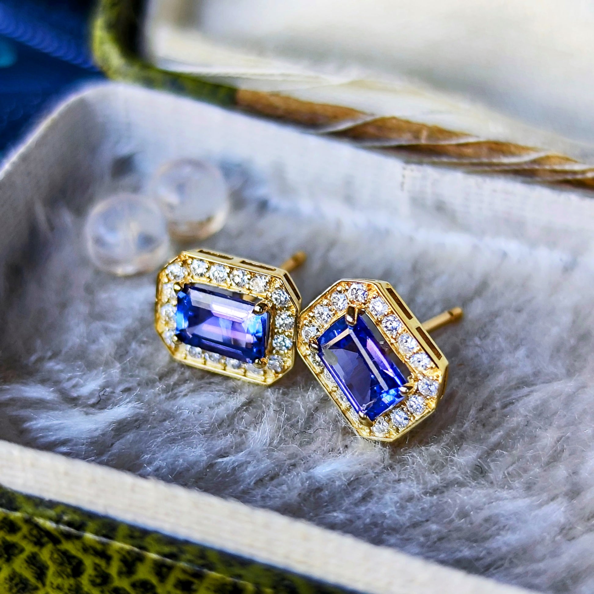 【お値下げ】天然タンザナイト 天然ダイヤモンド 18金ピアス