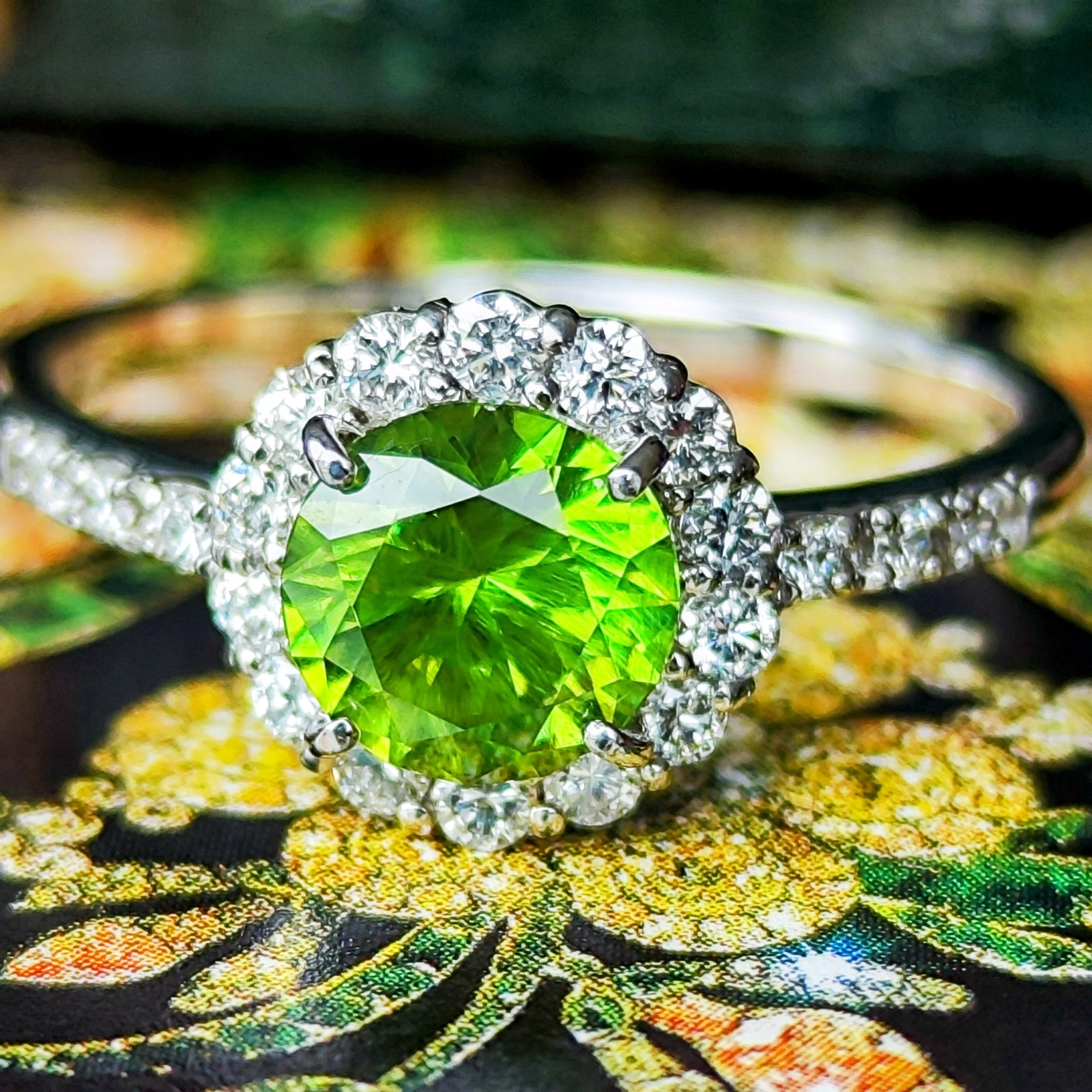 大粒 1.12ct】天然デマントイドガーネット 天然ダイヤモンド リング