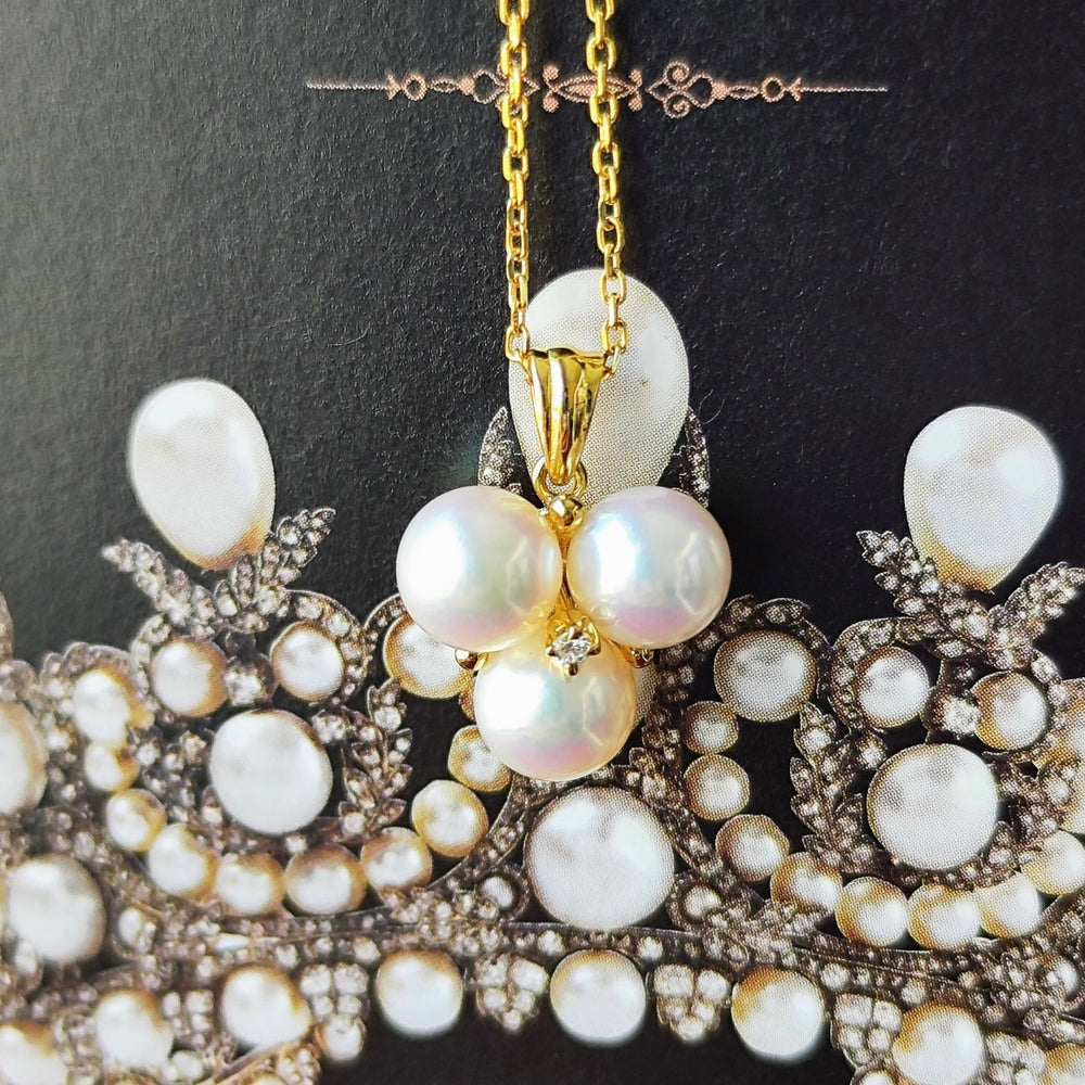 直営手配 すぐ届く MIKIMOTO あこや真珠 ダイヤ ネックレス MIKIMOTO ミキモト ネックレス あこや真珠 7.9mm ダイヤモンド