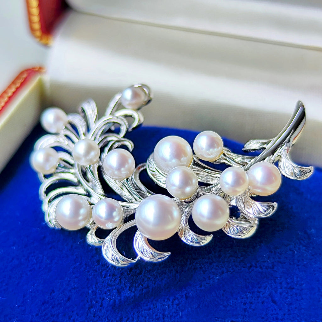 MIKIMOTO ミキモト 羽根のモチーフ ブローチ シルバー