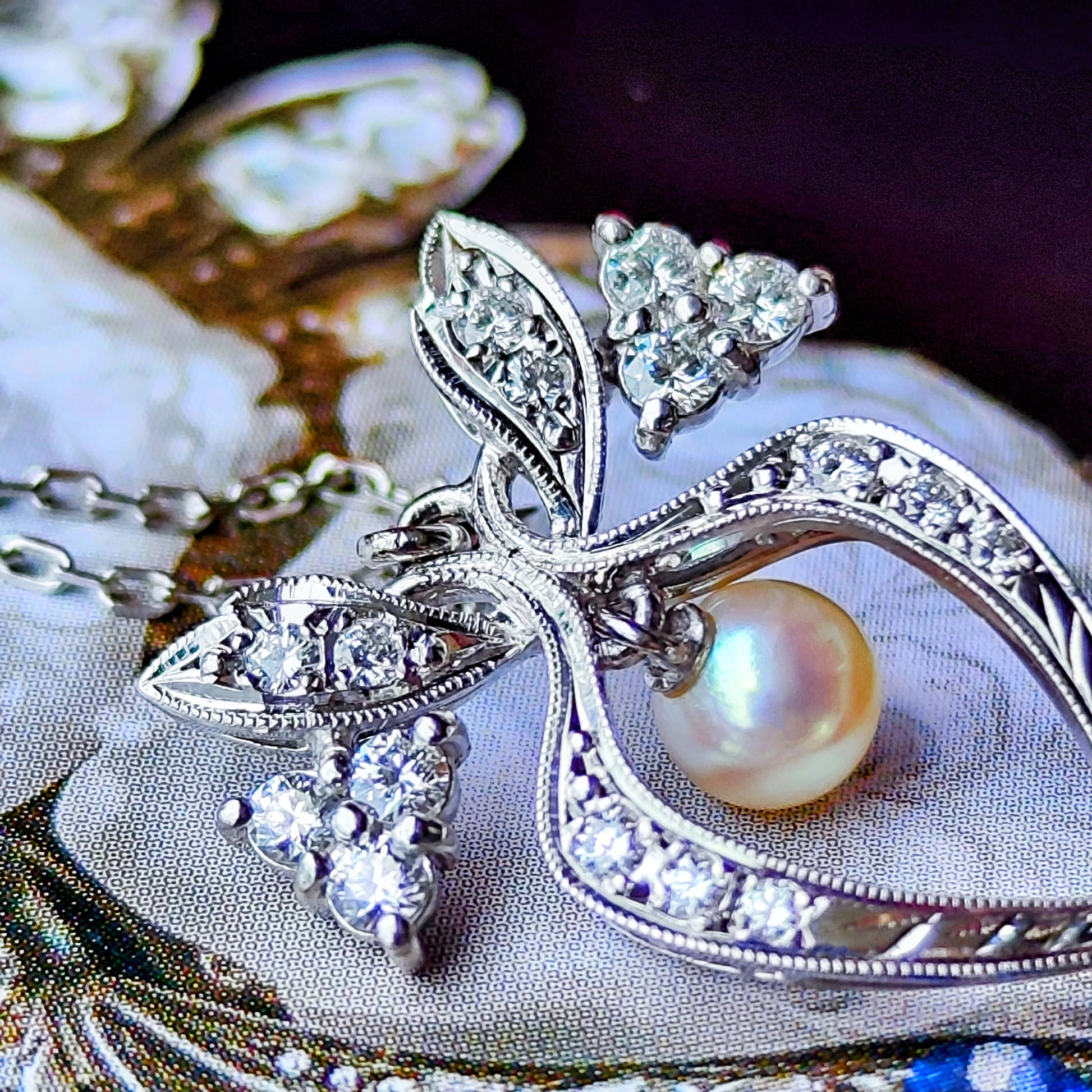 MIKIMOTO ミキモト あこや真珠 淡水真珠 プラチナネックレス