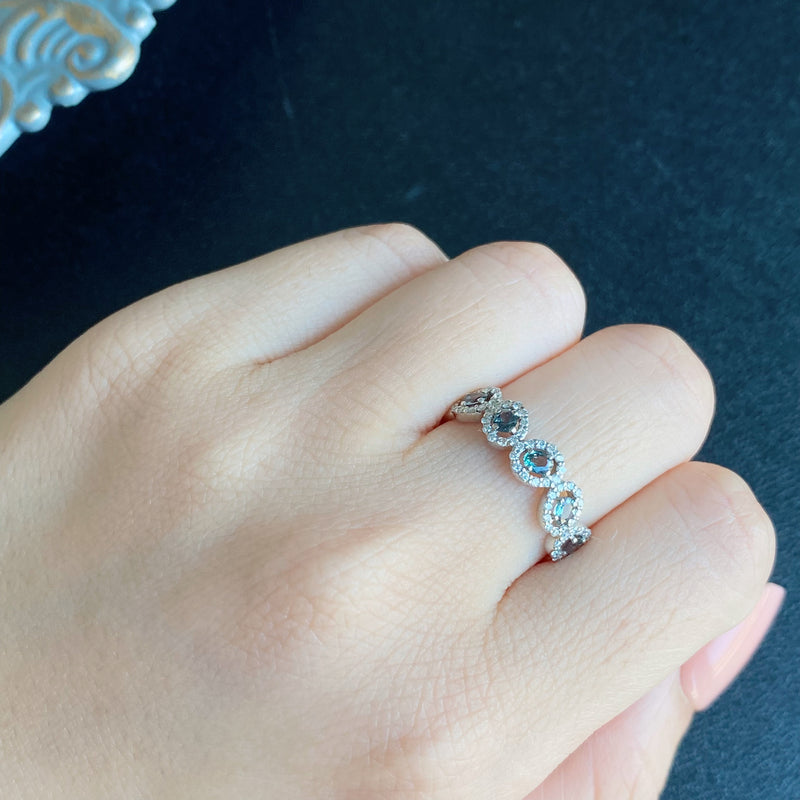 天然アレキサンドライト 0.35ct 天然ダイヤモンド リング