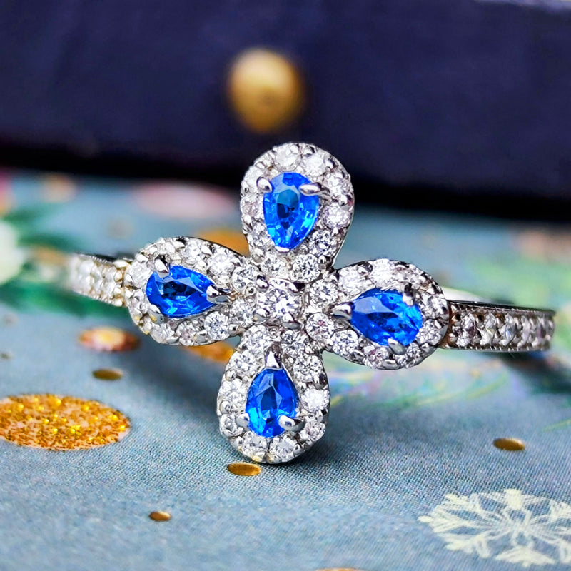 天然アウイナイト 天然ダイヤモンド プラチナリング