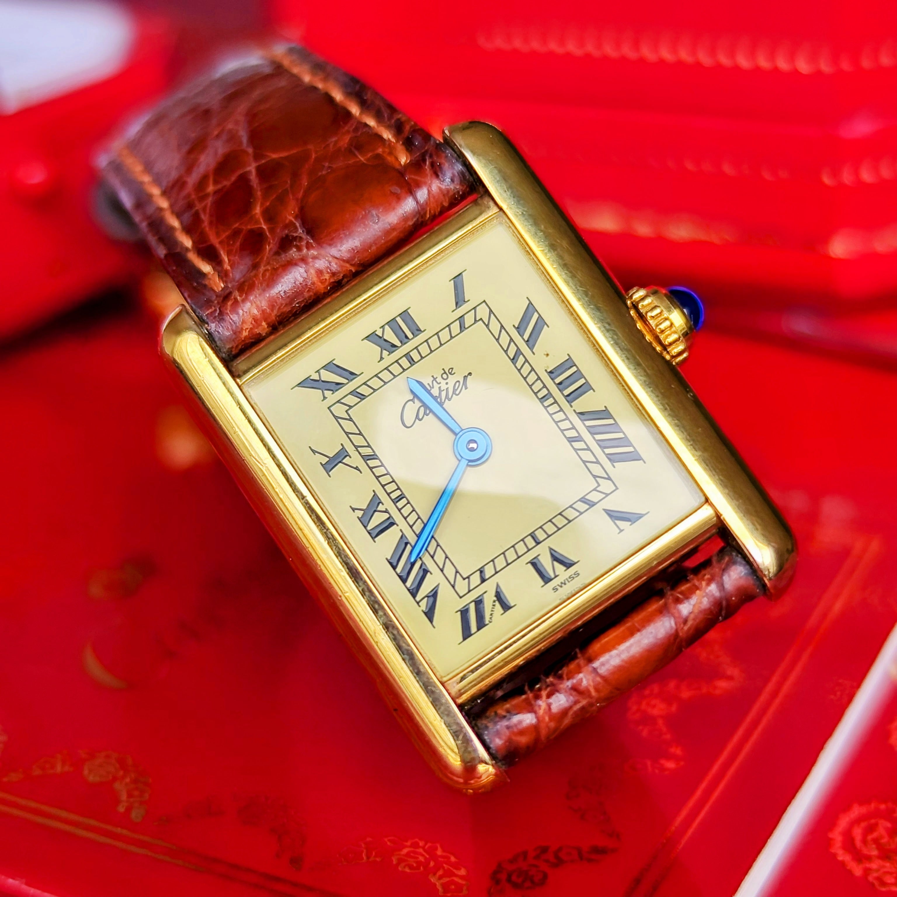 静275/ Cartier カルティエ マストタンク  925 クオーツ 腕時計 Cartier - 静275/ Cartier カルティエ マストタンク 925 クオーツ