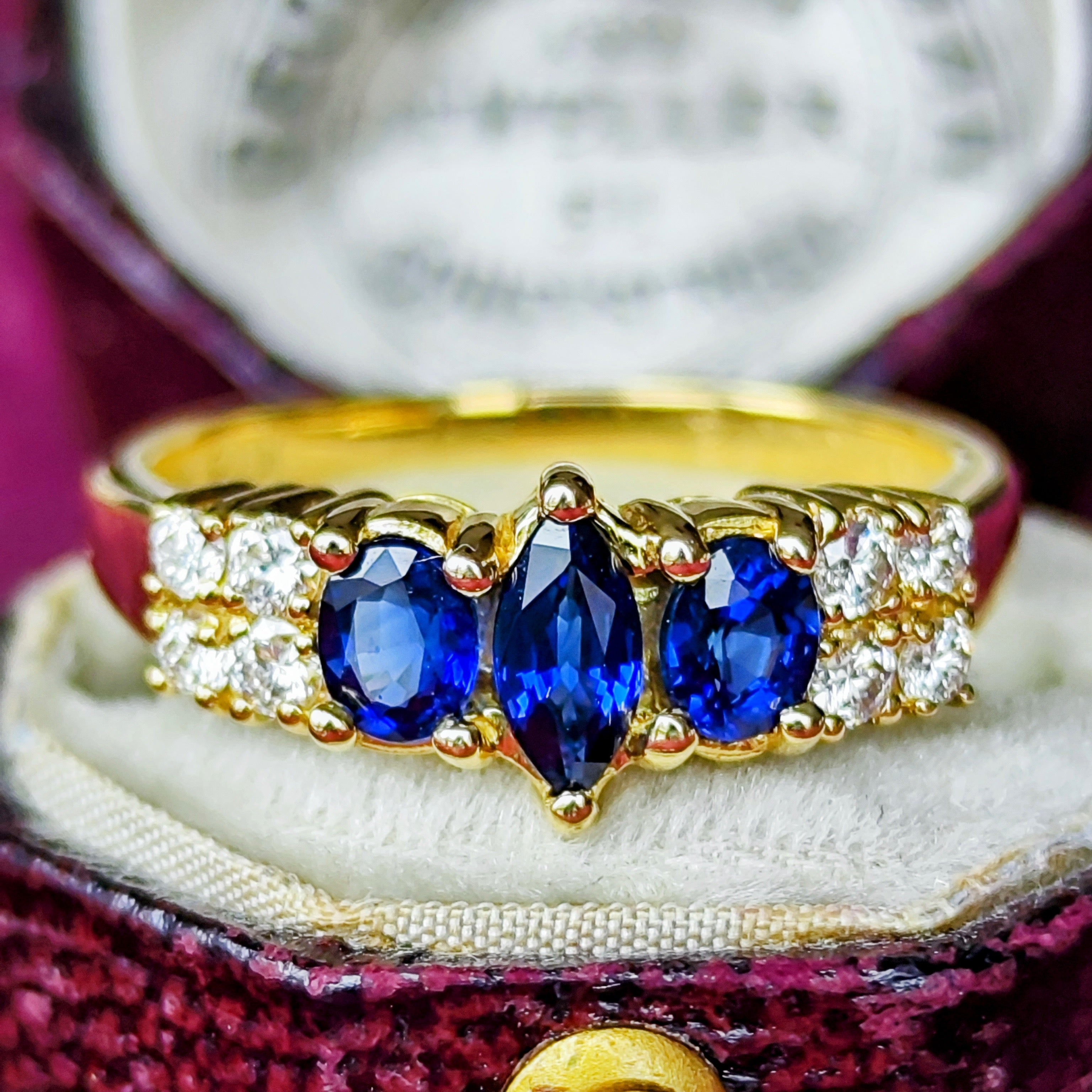 MIKIMOTO ミキモト 天然サファイア 天然ダイヤモンド リング