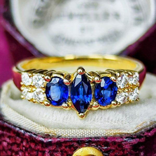 MIKIMOTO ミキモト 天然サファイア 天然ダイヤモンド リング