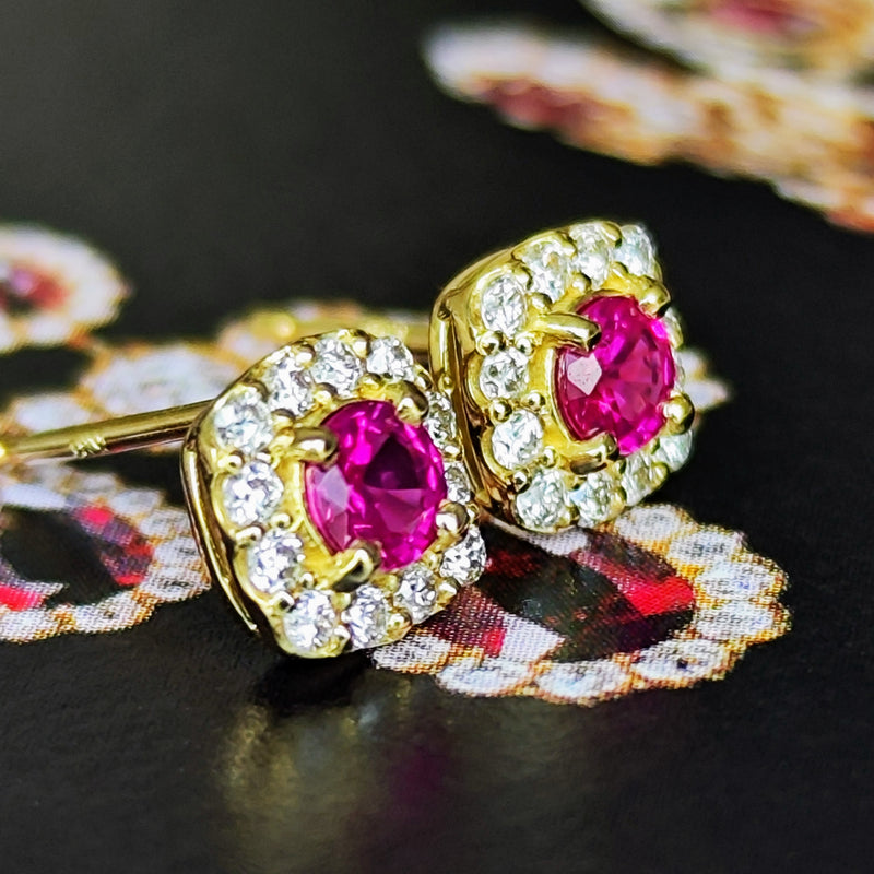 天然ダイヤモンド&天然ルビー おリボン ピアス 天然ルビー 天然ダイヤモンド ピアス – Mico宝飾店