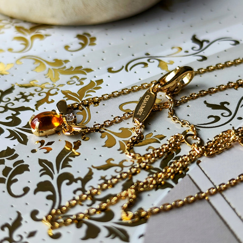 Chaumet ショーメアトラップ・モワ 天然シトリン 天然ダイヤモンド ネックレス