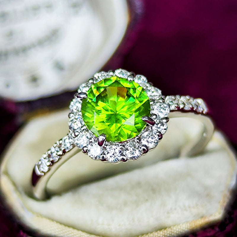 【大粒 1.12ct】天然デマントイドガーネット 天然ダイヤモンド リング