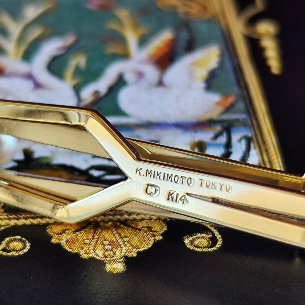 [Vintage MIKIMOTO] MIKIMOTO Akoya Pearl 14K Gold Tie Pin