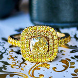 【イエローダイヤ】FANCY INTENSE YELLOW 1.01ct VS-2 リング GIA