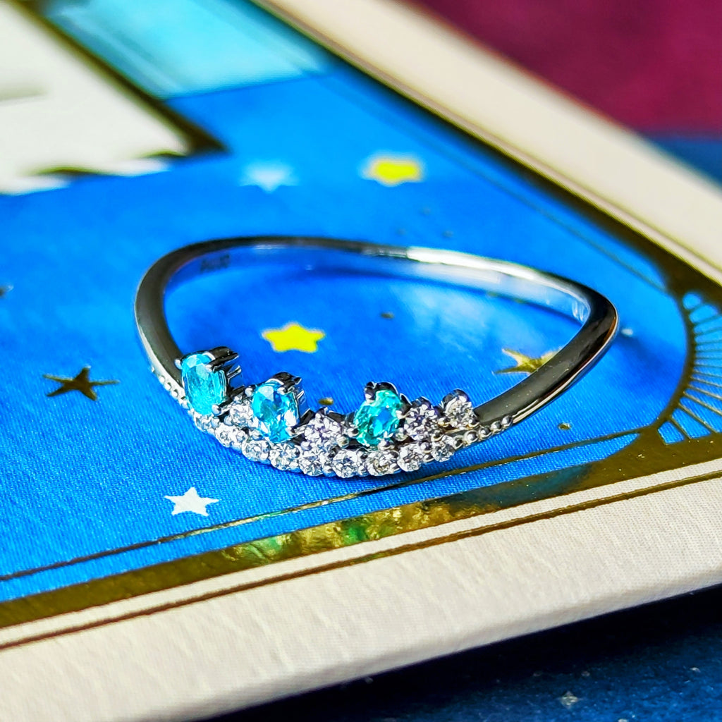 天然パライバトルマリン 天然ダイヤモンド リング