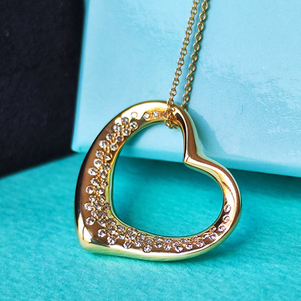 TIFFANY &Co ティファニー オープンハート ダイヤモンド ネックレス