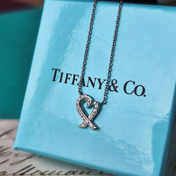 TIFFANY &Co ティファニー ラビングハート ダイヤモンド プラチナ ネックレス