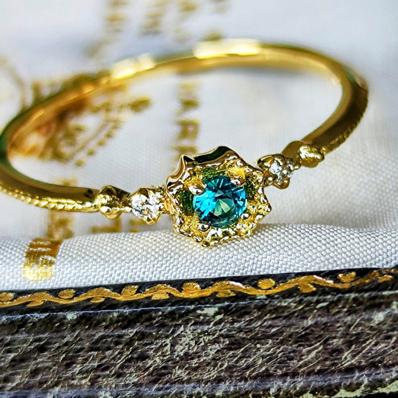 【初期の頃のルース】天然グランディディエライト 天然ダイヤモンド 18金リング