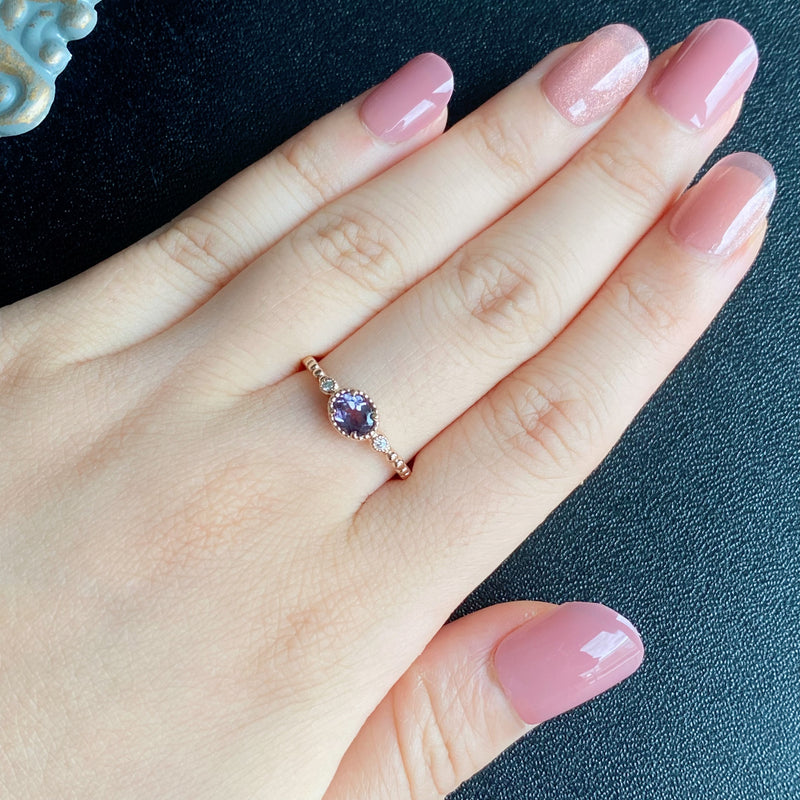 アレキタイプ】天然カラーチェンジガーネット 天然ダイヤモンド