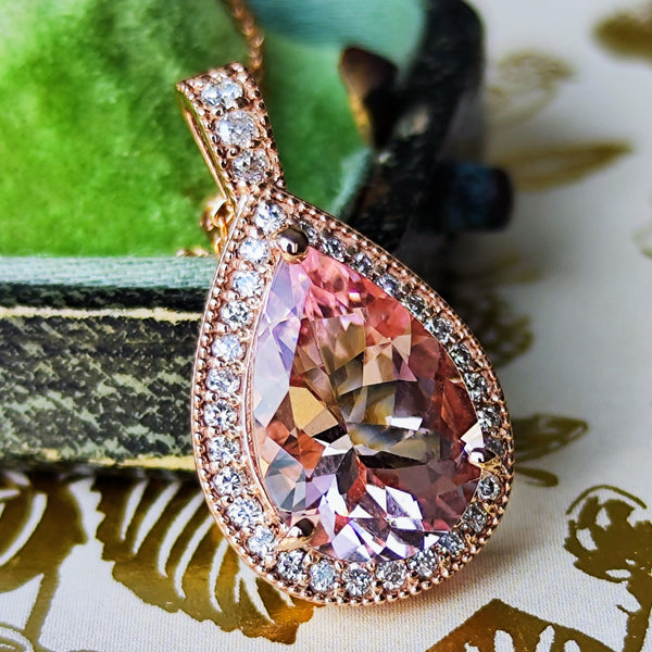 大粒 3.09ct】天然モルガナイト 天然ダイヤモンド ネックレス – Mico宝飾店