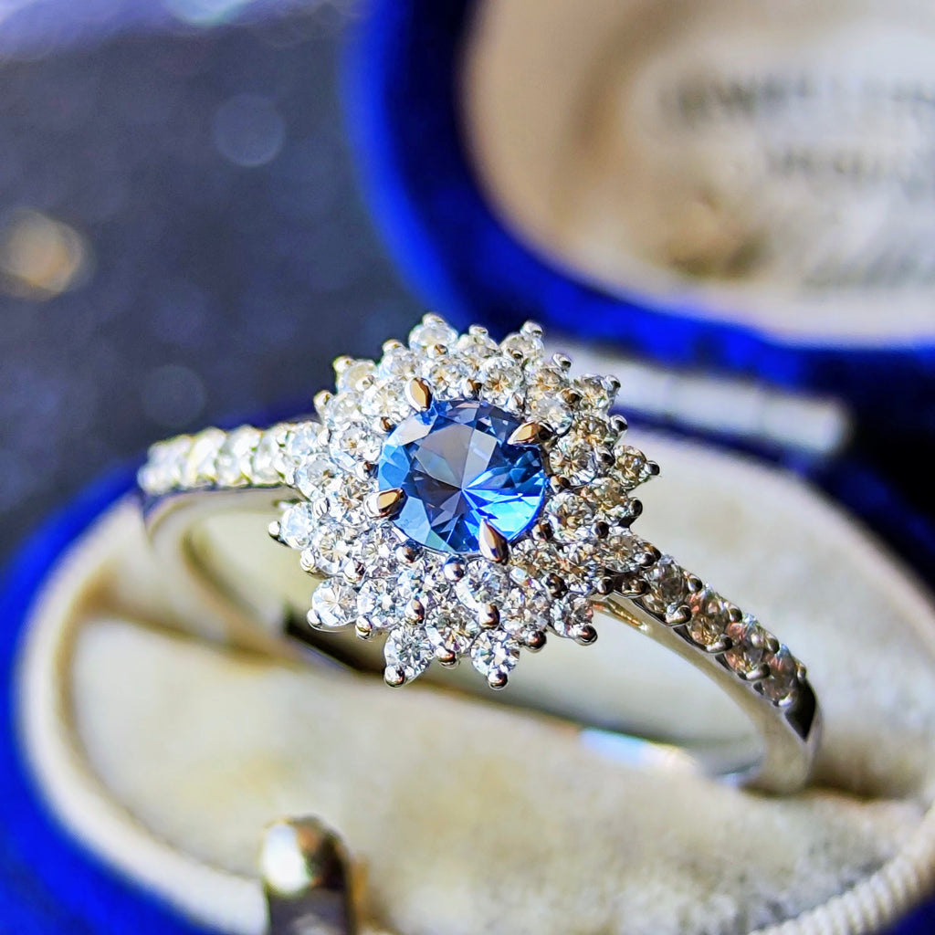 【幻のサファイア ヨーゴ渓谷】天然ブルーサファイア 0.27ct 天然ダイヤモンド リング 非加熱 GIA