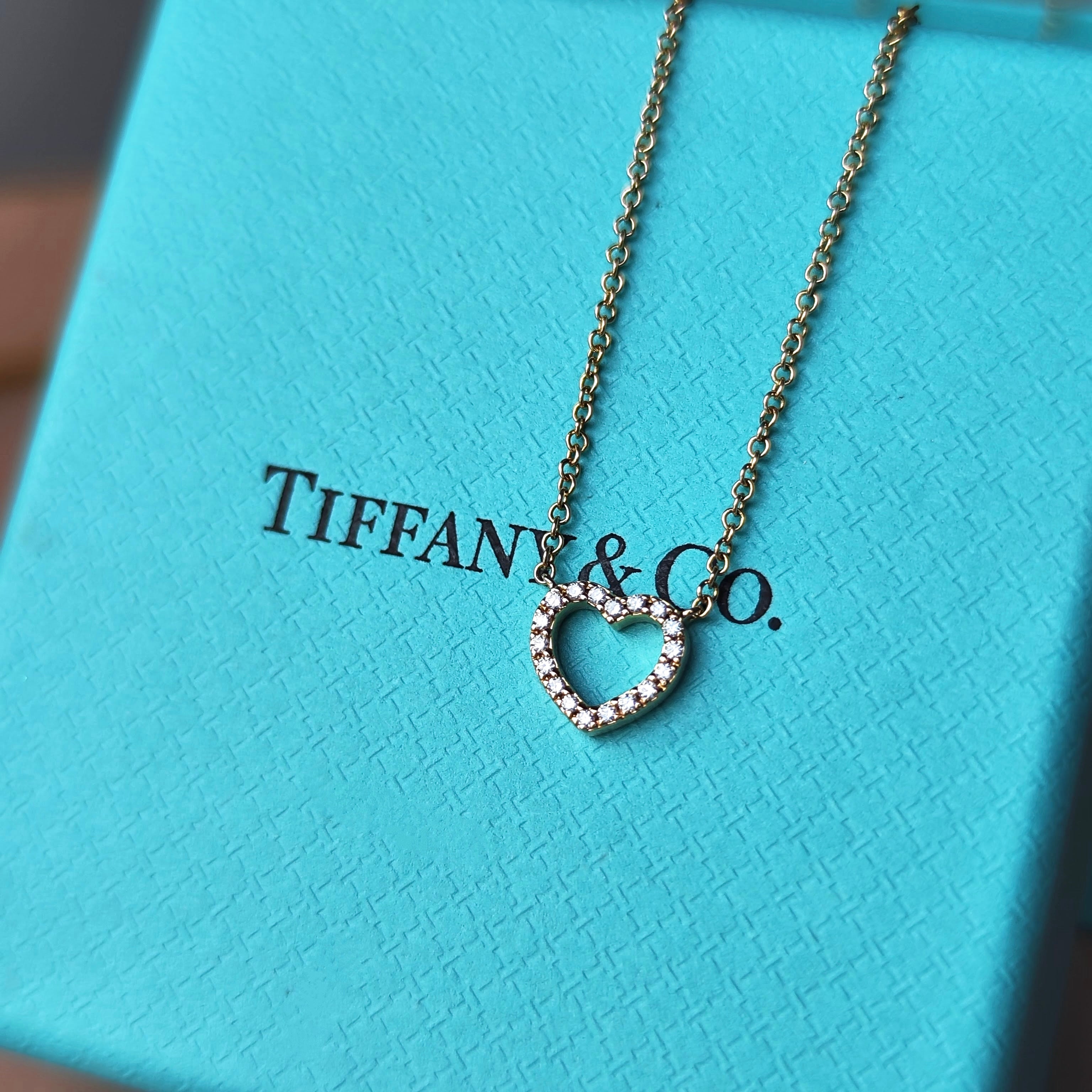 サリーとマキー様　Tiffany & Co. ダイヤモンド付きネックレス TIFFANY &Co ティファニー メトロハート ダイヤモンド ネックレス