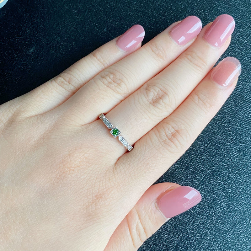 天然デマントイドガーネット 天然ダイヤモンド リング