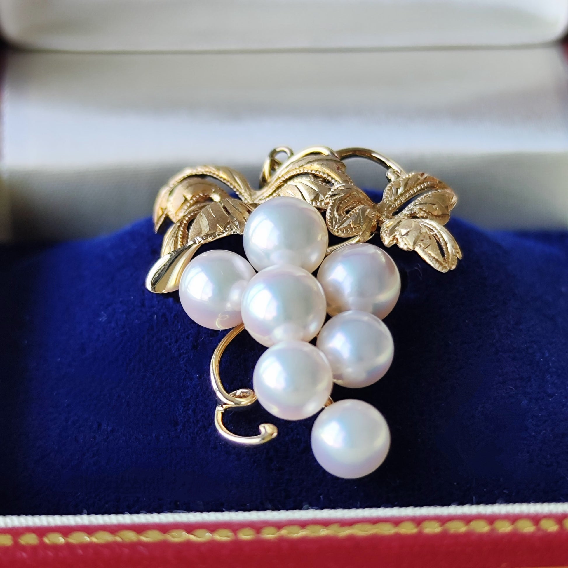 MIKIMOTO ミキモト あこや真珠 葡萄のモチーフ ペンダントトップ ヴィンテージ