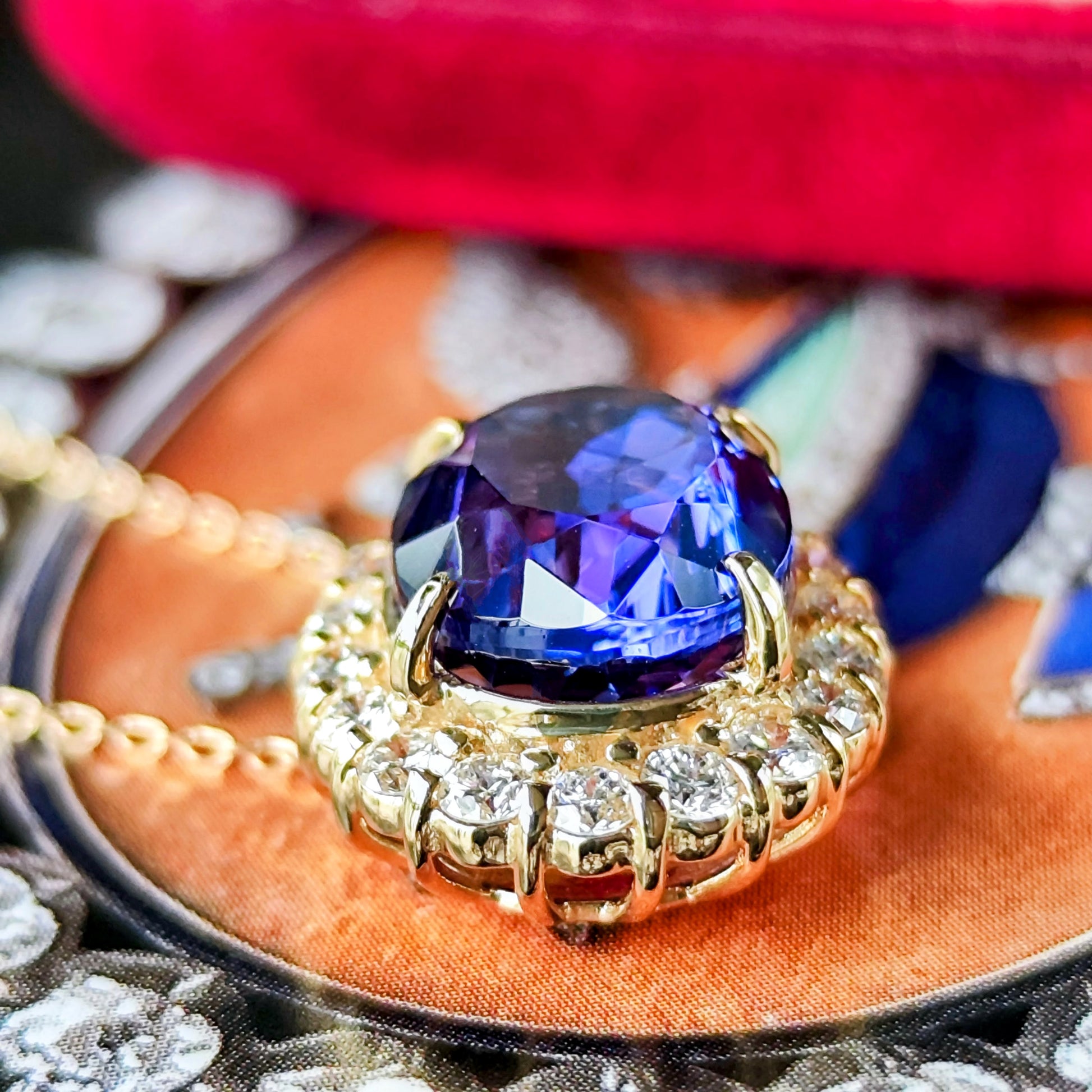 【大粒 5.27ct】天然タンザナイト 天然ダイヤモンド ネックレス