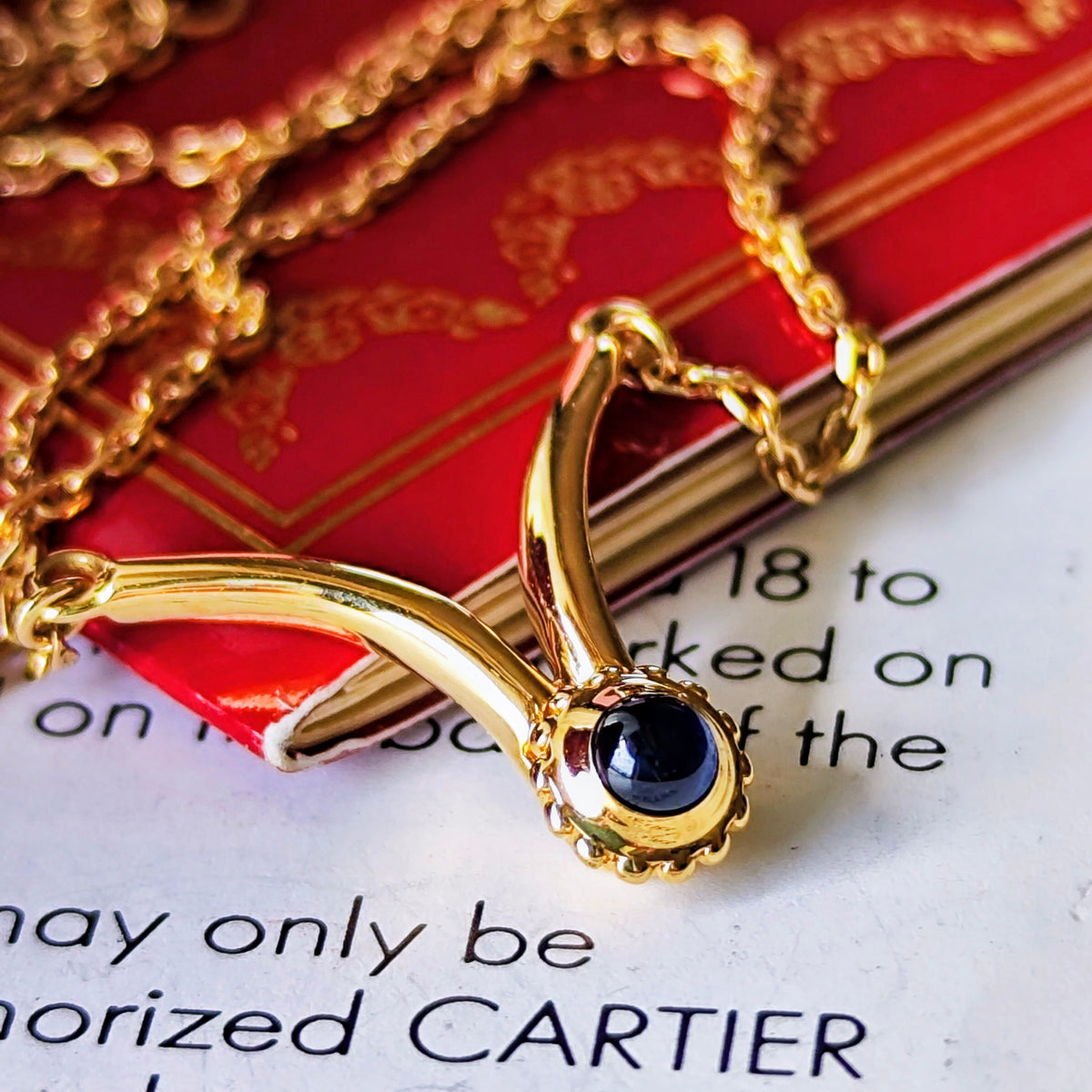【廃盤Cartier】カルティエ サファイア18金YG ネックレス