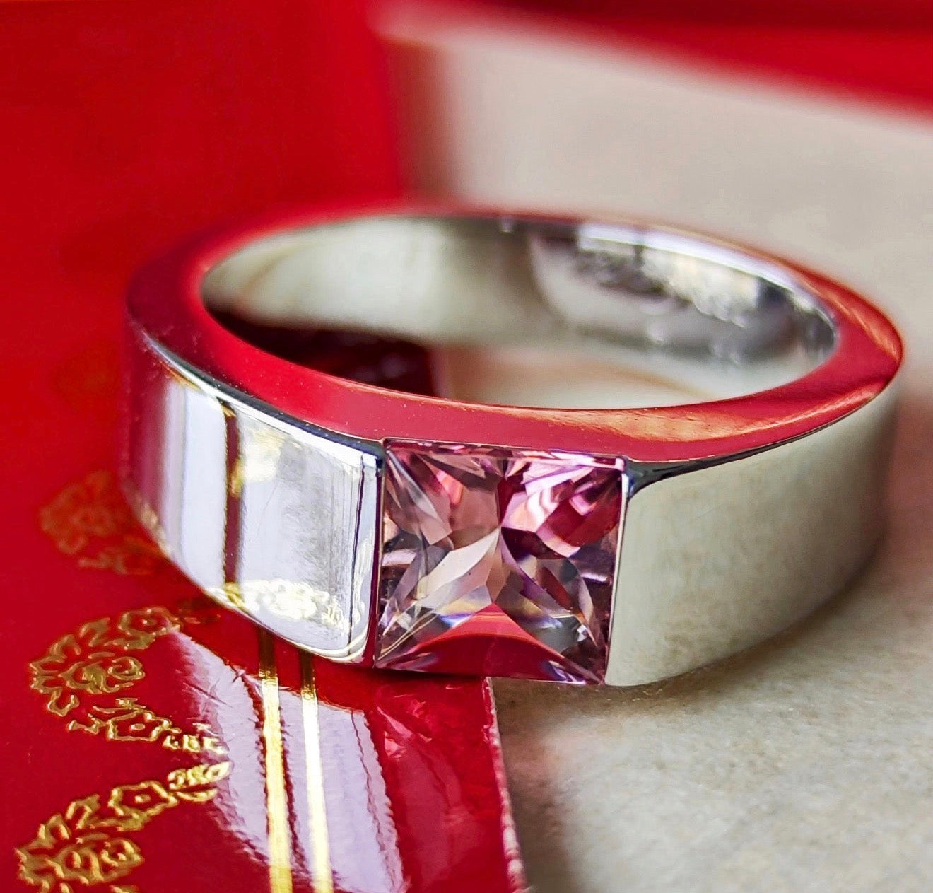 Cartier カルティエ タンク ピンクトルマリン 18金WG 52