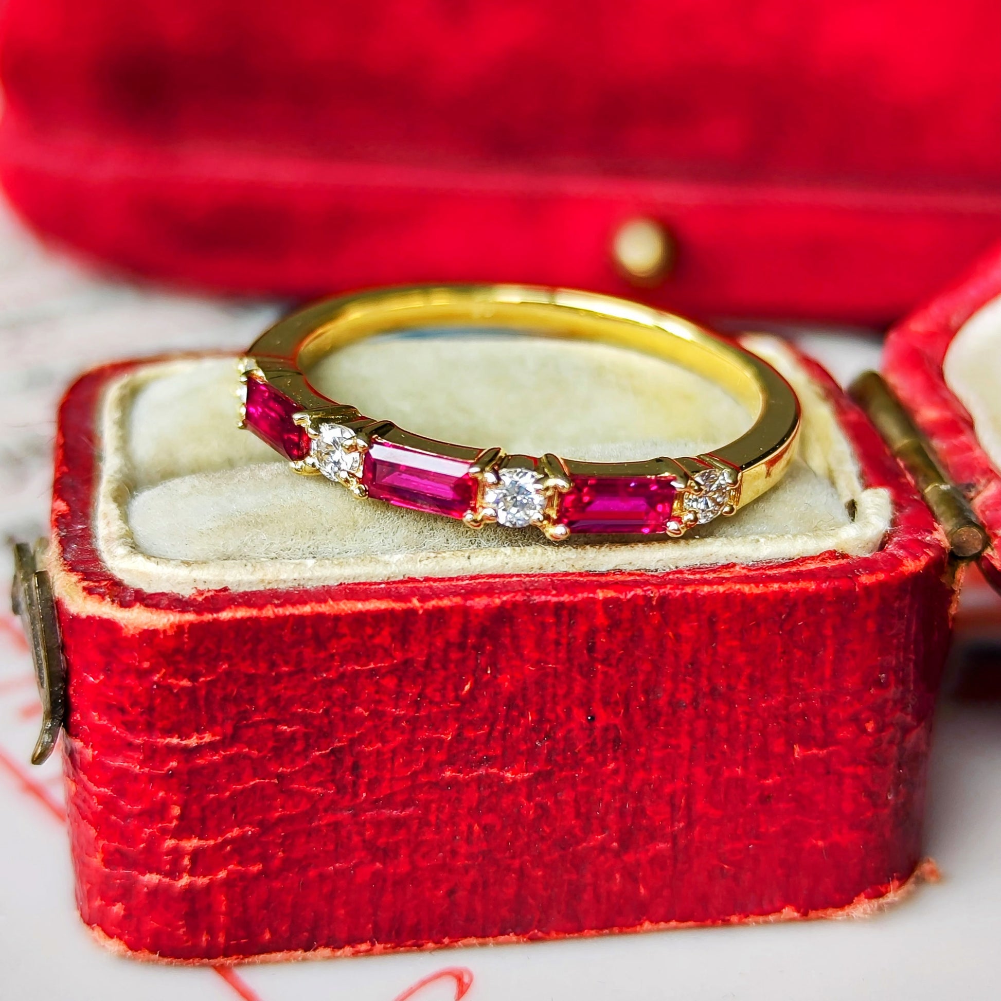 【非加熱 ピジョンブラッド】天然ルビー 天然ダイヤモンド 18金リング