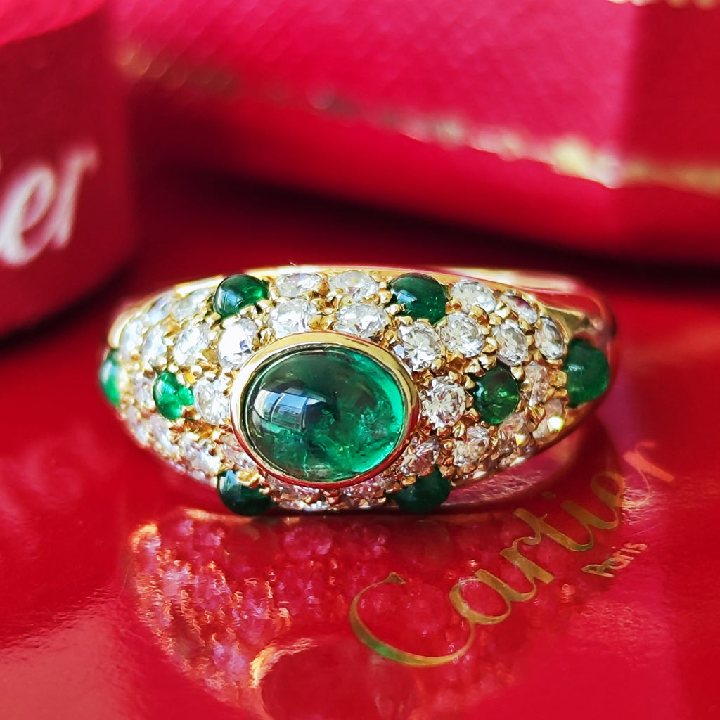 Cartier カルティエ コリント エメラルド ダイヤモンドリング
