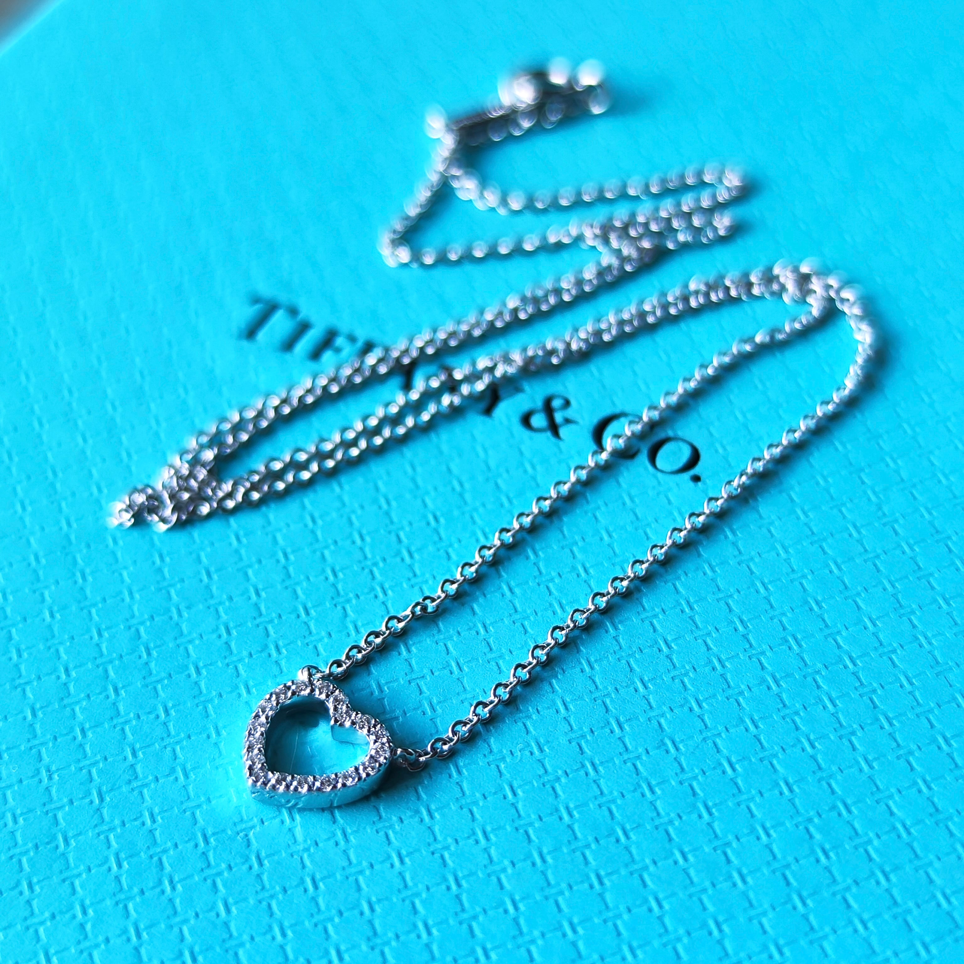 Tiffany & Co. メトロ ハート ネックレス TIFFANY &Co ティファニー メトロハート ダイヤモンド ネックレス 18金