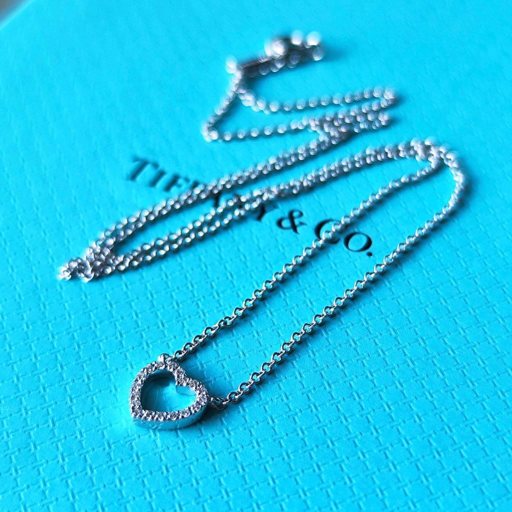 TIFFANY &Co ティファニー メトロハート ダイヤモンド ネックレス 18金WG